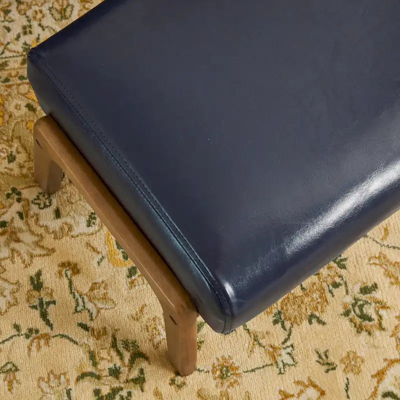 30.75H Mid-Century PU Leather Armchair with Ottoman Set