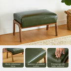 30.75H Mid-Century PU Leather Armchair with Ottoman Set