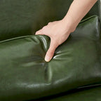 30.75H Mid-Century PU Leather Armchair with Ottoman Set