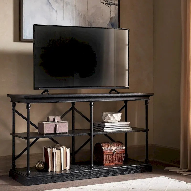 Barnstone Cornice Iron and Wood Entryway Console Table by 