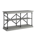 Barnstone Cornice Iron and Wood Entryway Console Table by