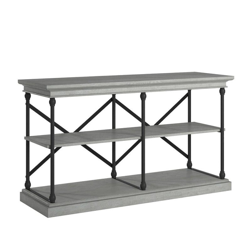 Barnstone Cornice Iron and Wood Entryway Console Table by