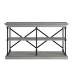 Barnstone Cornice Iron and Wood Entryway Console Table by