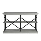 Barnstone Cornice Iron and Wood Entryway Console Table by