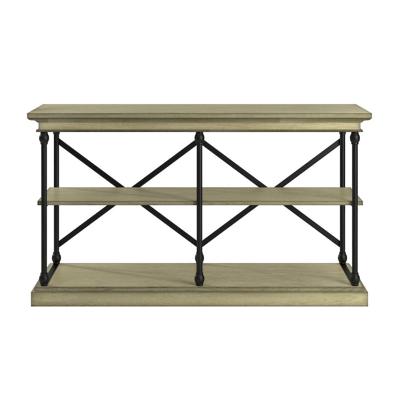 Barnstone Cornice Iron and Wood Entryway Console Table by