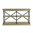 Barnstone Cornice Iron and Wood Entryway Console Table by