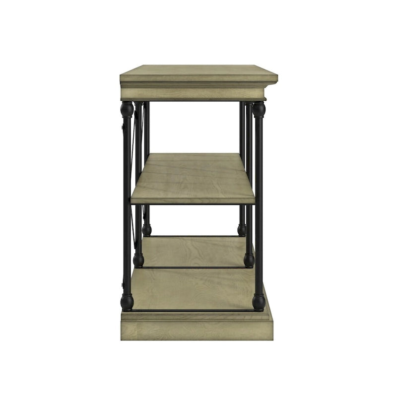 Barnstone Cornice Iron and Wood Entryway Console Table by
