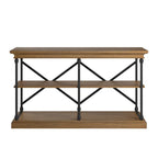 Barnstone Cornice Iron and Wood Entryway Console Table by