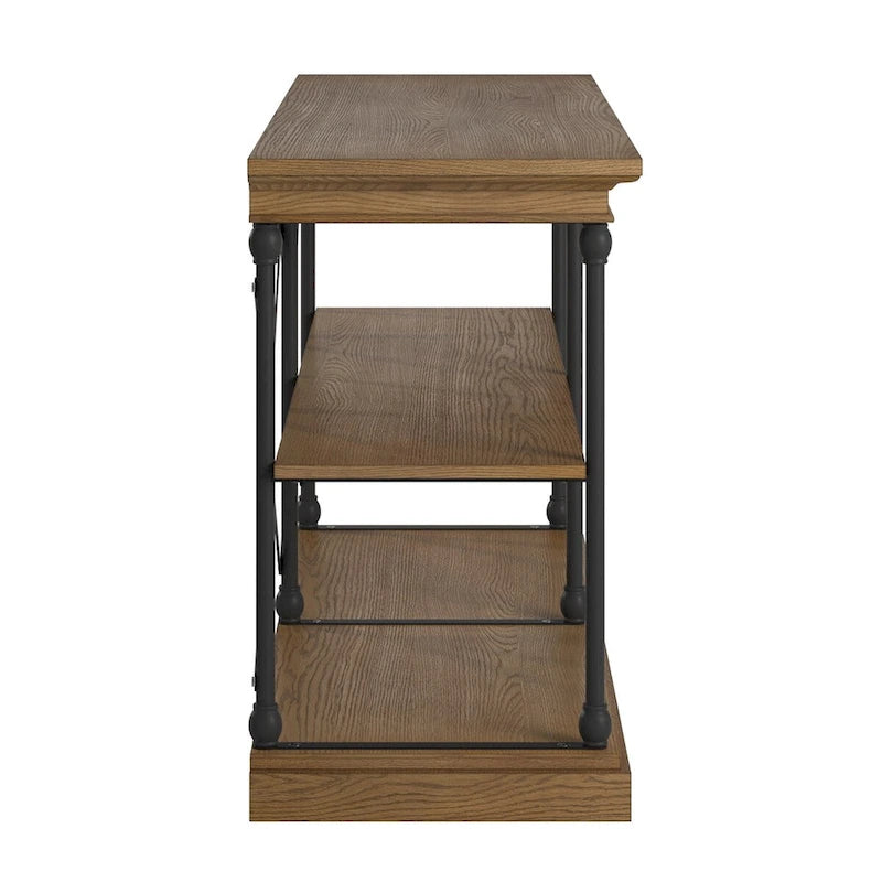 Barnstone Cornice Iron and Wood Entryway Console Table by