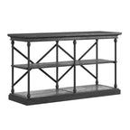 Barnstone Cornice Iron and Wood Entryway Console Table by