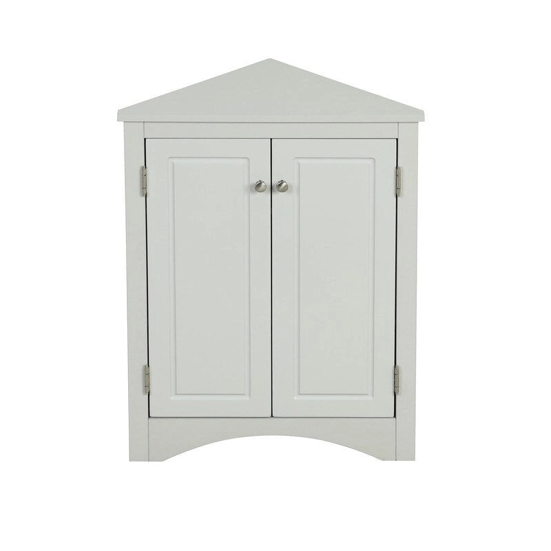Corner Triangle Bathroom Storage Cabinet with Adjustable Shelves, Freestanding Floor Cabinet, Accent Cabinet for Living Room