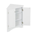 Corner Triangle Bathroom Storage Cabinet with Adjustable Shelves, Freestanding Floor Cabinet, Accent Cabinet for Living Room
