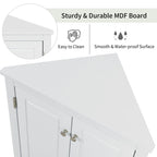 Corner Triangle Bathroom Storage Cabinet with Adjustable Shelves, Freestanding Floor Cabinet, Accent Cabinet for Living Room