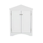 Corner Triangle Bathroom Storage Cabinet with Adjustable Shelves, Freestanding Floor Cabinet, Accent Cabinet for Living Room