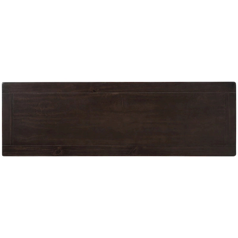 Pine Solid Wood Console Table with Two Open Shelves