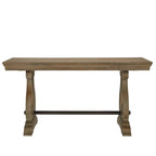Brown Wire Brushed Oak 1-Drawer Writing Desk for 1 Person