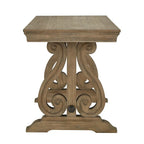 Brown Wire Brushed Oak 1-Drawer Writing Desk for 1 Person