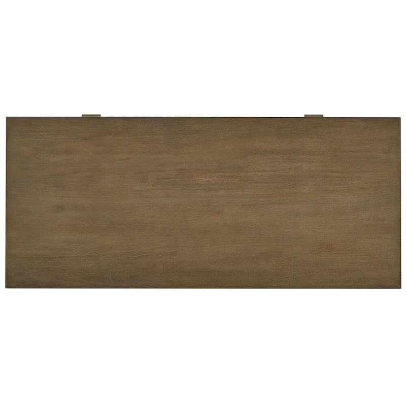 Brown Wire Brushed Oak 1-Drawer Writing Desk for 1 Person