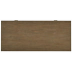 Brown Wire Brushed Oak 1-Drawer Writing Desk for 1 Person