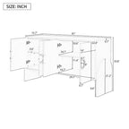Four-Door Metal Handle Storage Cabinetd for Living room Bedroom