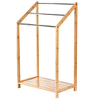 Bamboo Towel Rack Holder for Bathrooms (3 Tier) - Freestanding Beach Towel Stand with Towel Organizer