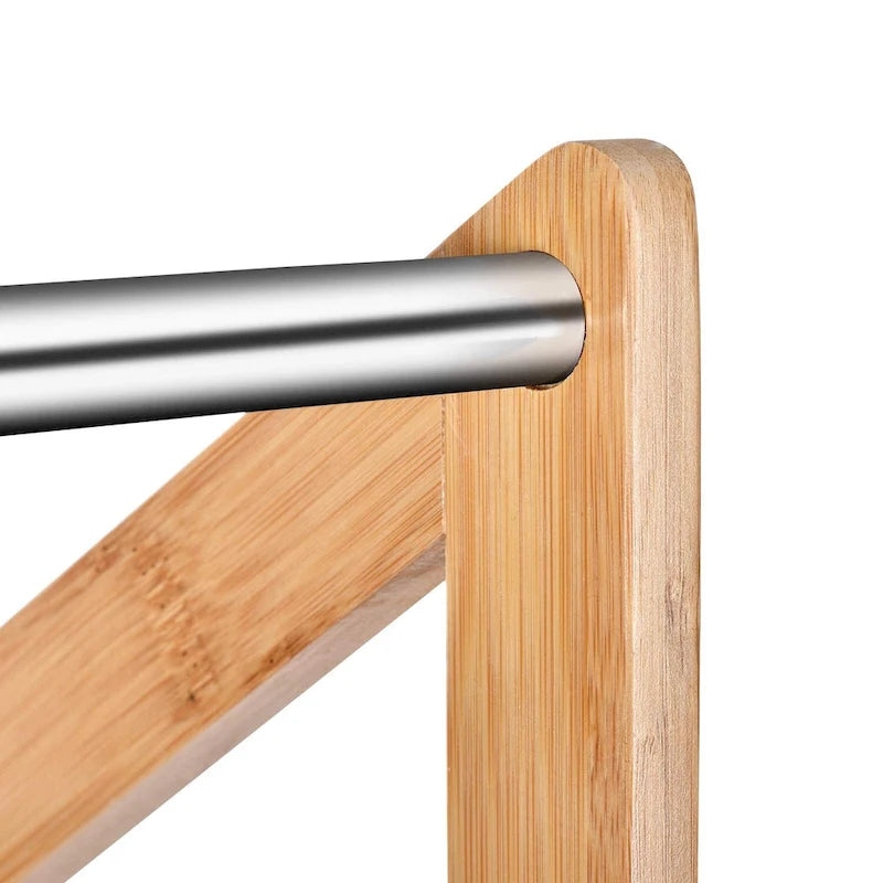 Bamboo Towel Rack Holder for Bathrooms (3 Tier) - Freestanding Beach Towel Stand with Towel Organizer