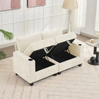 Chenille Storage Sofa, Multi-functional Loveseat