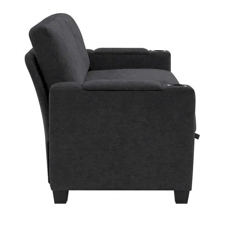 Chenille Storage Sofa, Multi-functional Loveseat