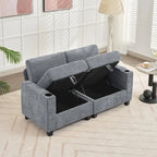 Chenille Storage Sofa, Multi-functional Loveseat