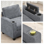 Chenille Storage Sofa, Multi-functional Loveseat