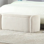 Entryway Upholstered Fabric Storage Ottoman