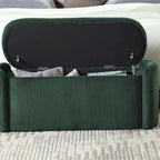 Entryway Upholstered Fabric Storage Ottoman