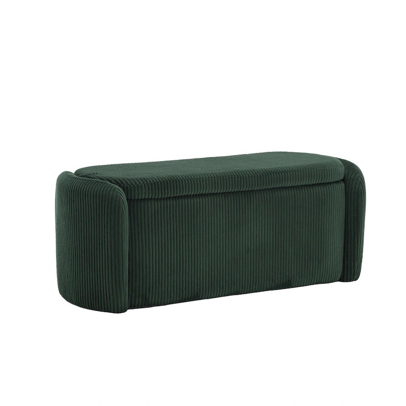 Entryway Upholstered Fabric Storage Ottoman