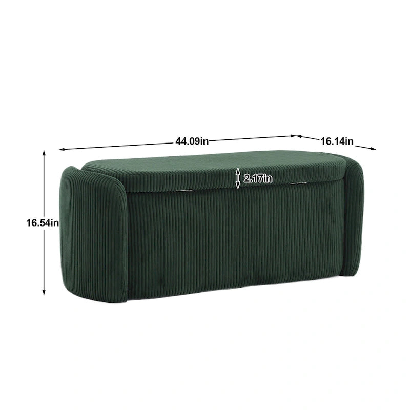 Entryway Upholstered Fabric Storage Ottoman