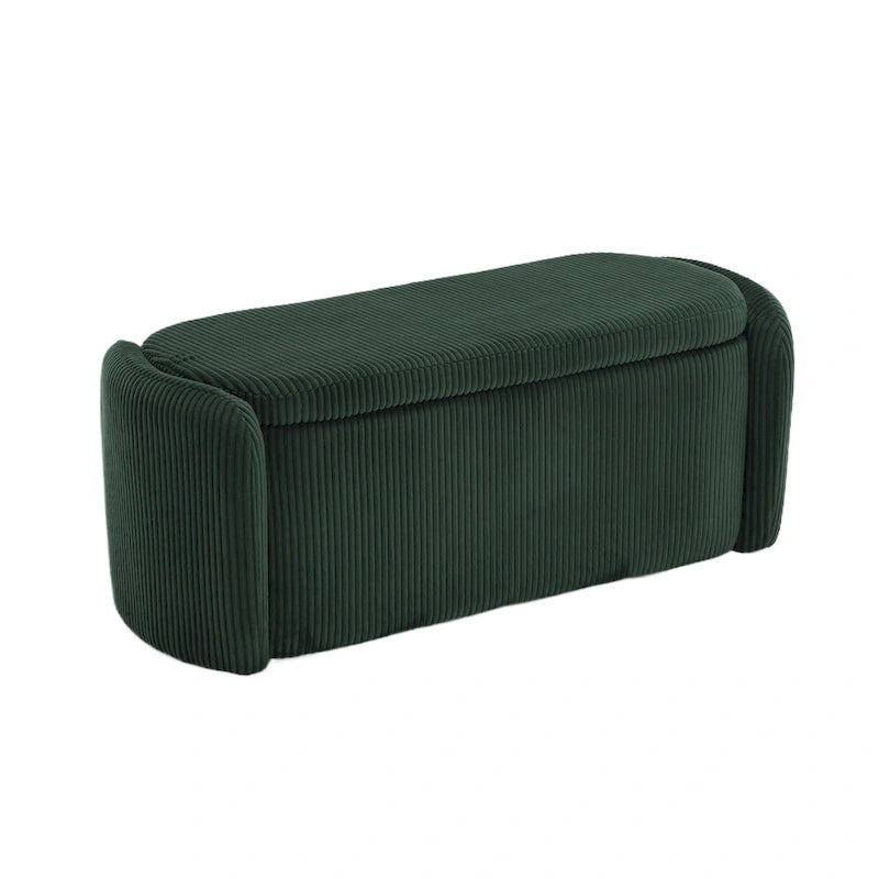 Entryway Upholstered Fabric Storage Ottoman