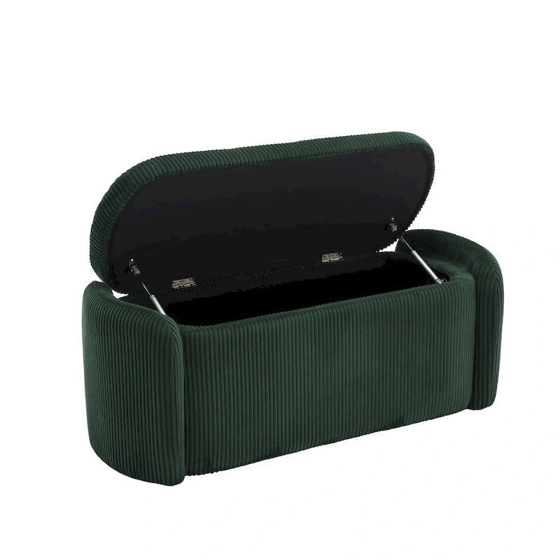 Entryway Upholstered Fabric Storage Ottoman