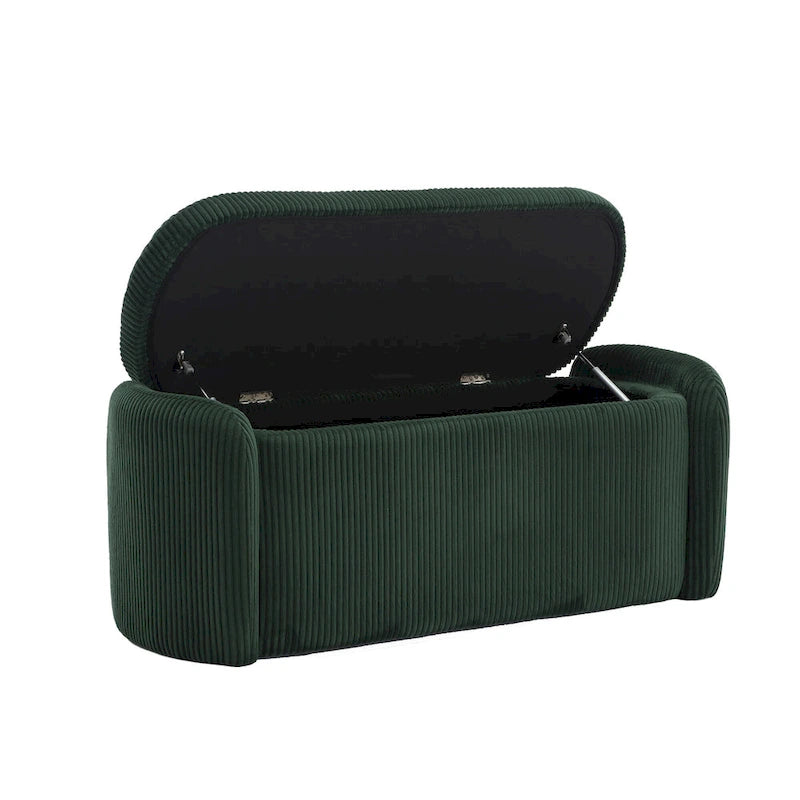 Entryway Upholstered Fabric Storage Ottoman