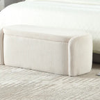 Entryway Upholstered Fabric Storage Ottoman