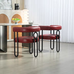 Contemporary Designed PU Fabric Upholstered Accent,Dining Chair,Barrel Side Chairs Kitchen Armchair for Living Room set of 2