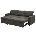 Canapé d'angle réversible convertible avec lit gigogne, méridienne de rangement et pieds durables