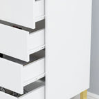 Commode de rangement à 5 tiroirs Table de chevet Meuble de rangement 60 cm L Blanc/Dos