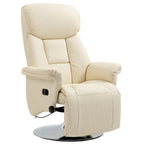 Fauteuil inclinable manuel HOMCOM pour adultes, fauteuil inclinable pivotant réglable avec repose-pieds, accoudoirs rembourrés