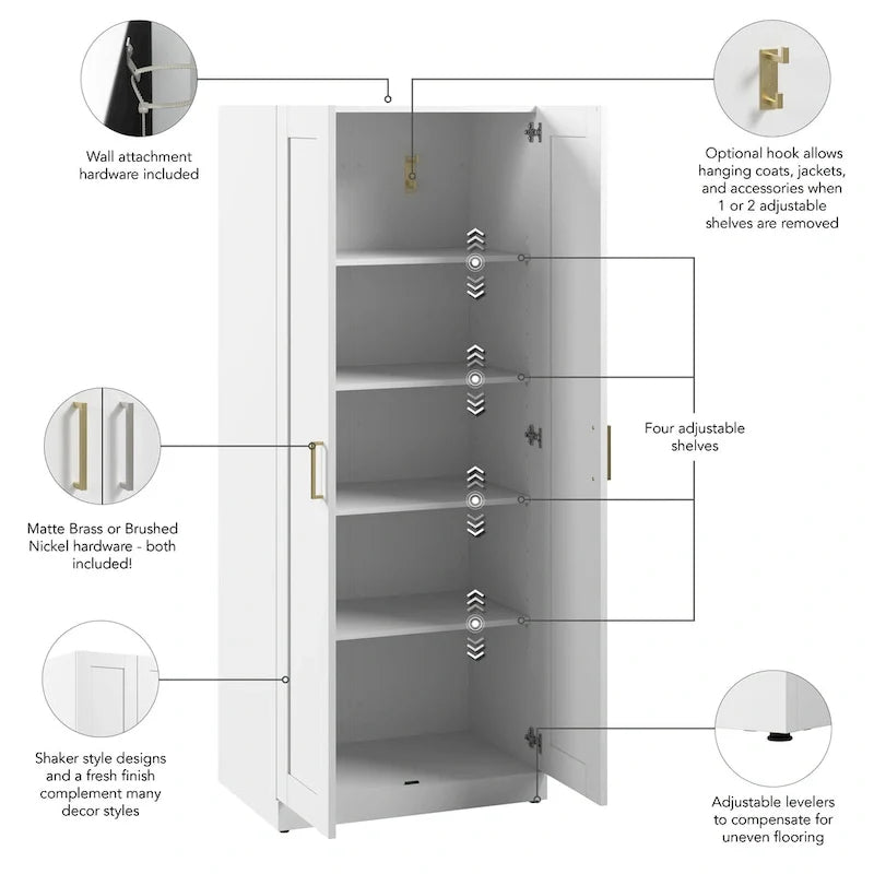 Meuble de rangement haut avec portes 30W
