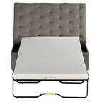Pouf lit pliant, pouf de 126 cm avec lit pliant, pouf-lit convertible avec matelas à mémoire de forme et design capitonné