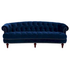Canapé capitonné chesterfield La Rosa 84 en velours, style moderne du milieu du siècle