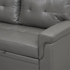 Canapé d'angle réversible convertible avec lit gigogne, méridienne de rangement et pieds durables