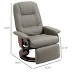 Fauteuil inclinable manuel pivotant en similicuir HomCom avec repose-pieds confortable et relaxant
