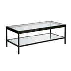 Table basse Alexis en métal et verre