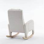 Fauteuil à bascule de puériculture ergonomique en tissu avec repose-pieds réglable