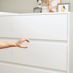 Commode pivotante 32,7H et bureau coiffeuse 6 tiroirs Blanc/Noir